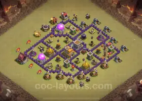 Top TH7 Hybrid War Base with Link for 2024 - Clash of Clans #18650