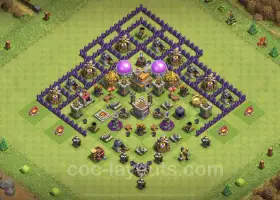 Max TH7 Farming Base Designs | Flugabwehr- und Hybrid-Layout Nr. 18667