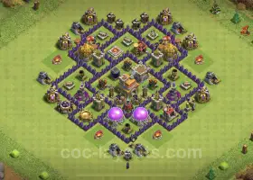 Melhor cópia e link de base anti 2 estrelas TH7 - Clash of Clans #18677