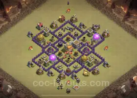 Best Anti 2 Stars TH7 War Base - Clash of Clans #18690