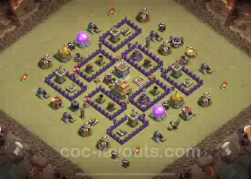 Top TH7 War Base with Link - Anti Air / Dragon Defense #18702