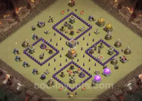 Melhor Base de Guerra Anti 3 Estrelas TH7 - Layout Anti Aéreo/Dragão #18712