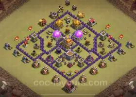 Best TH7 War Base 2024: Anti-Everything Hybrid with Link #18750