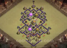 Top Anti 2 Stars TH7 War Base with Link - Clash of Clans #18757