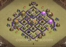 Mejor base de guerra Anti 3 estrellas TH7 | Choque de clanes #18782