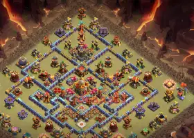 Bovenste stadhuis 16 Oorlogsbasis Kopieerlink - Clash of Clans #18788