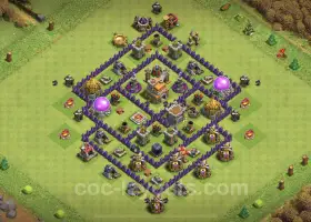 Best Anti 3 Stars TH7 Hybrid Base Link - Clash of Clans #18832