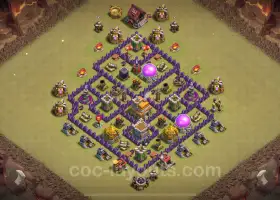 Top TH7 Hybrid War Base Links for 2024 - Clash of Clans #18843