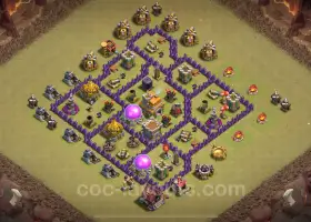 Best TH7 Anti 2 Stars War Base 2024 with Link - COC #18846