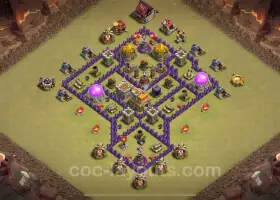 Best TH7 War Base Copy 2024 - Hybrid Defense + Link #18849