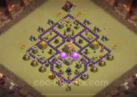 Best TH7 Anti 2 Stars War Base - Clash of Clans 2024 #18850