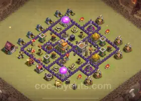 Best Anti 2 Stars TH7 War Base with Link - Clash of Clans 2024 #18853