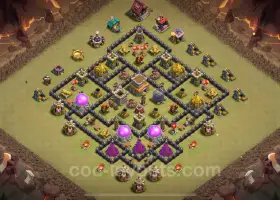 Best Anti 2 Stars War Base TH8 - Clash of Clans 2024 #18885