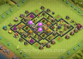 Optimal TH8 Farming Base - Anti 2 Star Layout for COC 2024 #18891