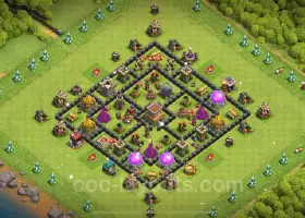 TH8 Farming Base Link - Anti 3 Stars Hybrid (COC 2024) #18899