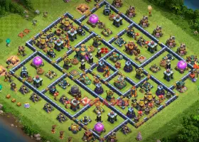 Town Hall 14 Farming Base: Compact & Anti-3 Star Design #18934