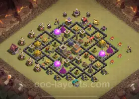 Best Anti 2 Stars TH8 War Base 2024 - Clash of Clans #18949