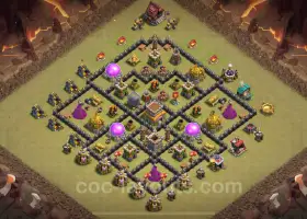 Top TH8 Anti 2 Stars War Base - Clash of Clans 2024 #18955