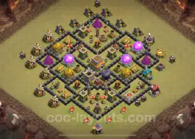 Best Anti 3 Stars TH8 War Base 2024 - Clash of Clans #18972