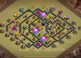 Best Anti 3 Star TH8 War Base with Link - Clash of Clans 2024 #18975