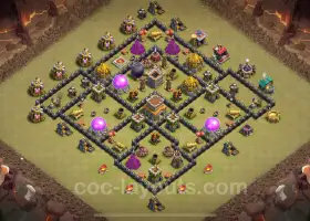 Best Anti 2 Stars TH8 War Base 2024 - Clash of Clans #18987