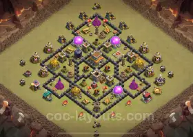 Top TH8 Anti 2 Stars War Base 2024 with Link - COC #18992