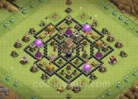 Best Anti 3 Stars TH8 Base - Clash of Clans Hybrid Defense #19005