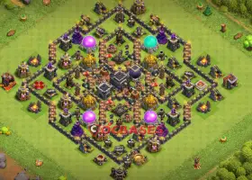 Top Town Hall 9 Hybrid Base - Anti 3 Stars & Farming Guide #19054