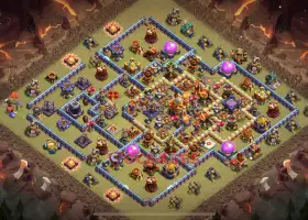 TH16 War Base - Clash of Clans Layout with Super Dragon #19064