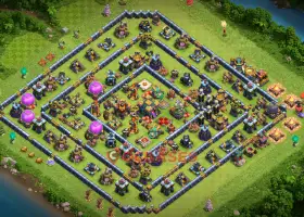 Top Town Hall 14 Farming Base - Anti 2 Stars Ring Design #19181