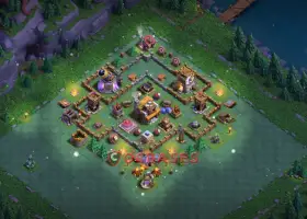 Top Builder Hall 5 Trophy Base: Anti 2-3 Star Design 💜 #19255