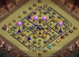 Best Anti 3 Stars TH9 War Base 2024 - Clash of Clans #19301