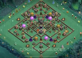 Best TH9 Farming Base 2023 - Anti 2 Stars Hybrid Link #19322