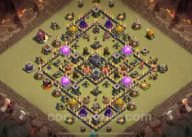 Best TH9 War Base 2024: Anti-Air, Dragon Defense Link #19371