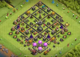 Top Anti 3 Star TH9 Base 2024 - Best Defense Link #19373