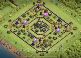 Best TH9 Base 2023: Anti 2 Stars & Air Defense Copy #19398