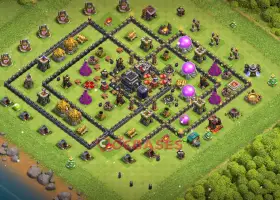 Town Hall 9 War Base: Anti 3-Star, Anti Air & Ground #19434