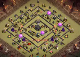 Top Town Hall 9 Hybrid Bases for Clash of Clans | Ring Base #19546