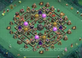 Best TH9 Farming Base 2023 - Anti 3 Stars Hybrid Layout #19547