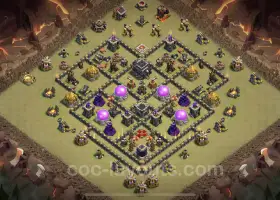 Best Anti 3 Stars TH9 War Base 2023 - Clash of Clans #19568