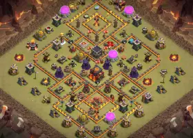 Top Town Hall 10 War Base - Clash of Clans Hybrid Design #19580