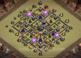 Best Anti 2 Stars TH9 War Base - Hybrid & Link Copy #19610