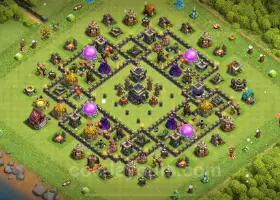 Best Anti 2 Stars TH9 Hybrid Base 2025 - Clash of Clans #19615