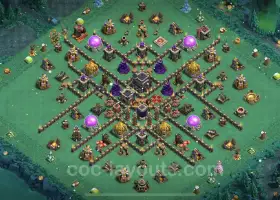 Top Anti-Everything TH9 Base with Link - Clash of Clans #19630