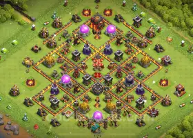 TH10 Farming Base - Anti Everything Hybrid Layout - COC #19673