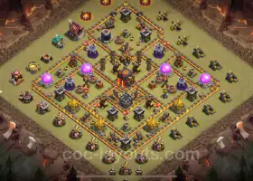 Best Anti 2 Stars TH10 War Base 2025 with Link - COC #19699