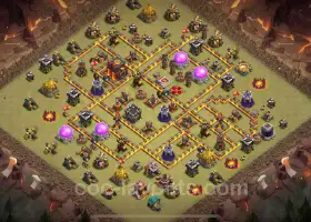 Best Anti 3 Stars TH10 War Base - Anti Air & Dragon Link #19708