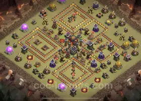 Top Anti 2 Stars TH10 War Base with Link - Legend League #19720