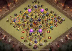 Best TH10 War Base 2025: Anti-Air Hybrid with Link #19722