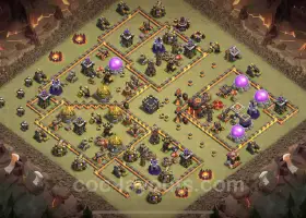 Top Anti 3 Stars TH10 War Base with Link - Clash of Clans #19847